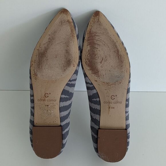 Corso Como Gray Fabric Pointed Toe Flats Women's 6 - Picture 9 of 10